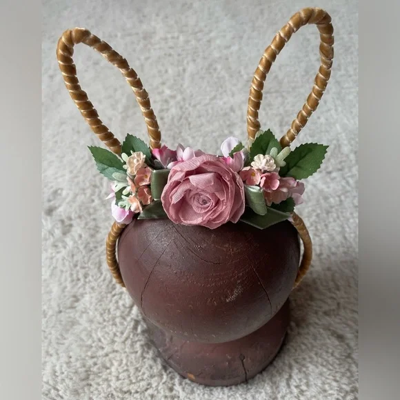 English Rose Garden Velvet Bunny Ear Headband